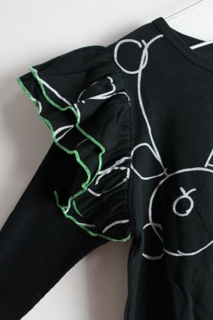 画像2: 　50%off   フランキーグロウ　BEAR DOUBLE FRILL LAYERED TEE   カラー；BLACK　　サイズ；LL(140-150) (2)