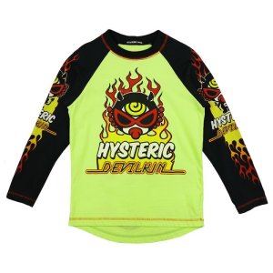 画像1: 30%OFFHystericmini      DEVILKIN FIRE ラグランTシャツ 　53；ライムグリーン (1)