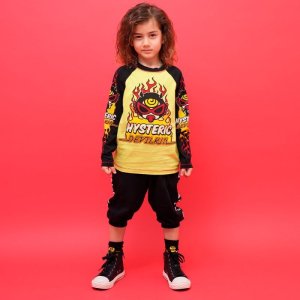 画像3: 30%OFFHystericmini      DEVILKIN FIRE ラグランTシャツ 　53；ライムグリーン (3)