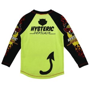画像2: 30%OFFHystericmini      DEVILKIN FIRE ラグランTシャツ 　53；ライムグリーン (2)