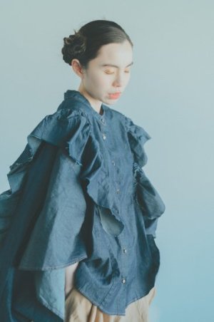 画像5: 50%off   nunuforme 　新型マントブラウス Indigo (5)