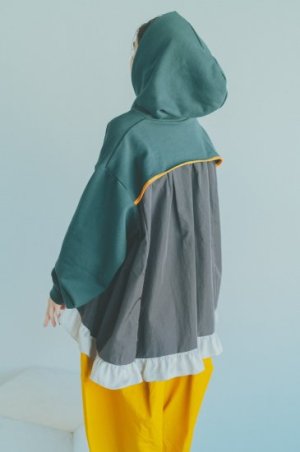 画像8: 50%off   nunuforme  ミックスフリルパーカー Gray (8)