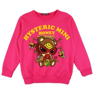 画像1: Hystericmini     MY FIRST HYSTERIC　HONEY TEDDY 裏毛 トレーナー　26；マゼンタ (1)