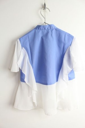 画像4: 50%off 2023SS nunuforme  ヌヌフォルム  サイドフリルブラウス BLUE  サイズ;M (4)