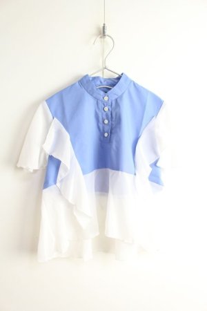 画像1: 40%off 2023SS nunuforme 　ヌヌフォルム 　サイドフリルブラウス　BLUE (1)