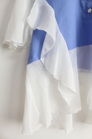 画像3: 50%off 2023SS nunuforme  ヌヌフォルム  サイドフリルブラウス BLUE  サイズ;M (3)