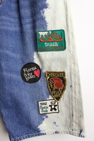 画像2: 50%off 2023春夏　GTHデニム　ワッペン　イージー　ジョーツ　ヒザ丈　44；淡青　　サイズ；00 (2)