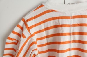 画像5: 40%off 2023春夏　GC　ボーダー コクーンスリーブ ヒザタケ OP　15；オレンジ (5)