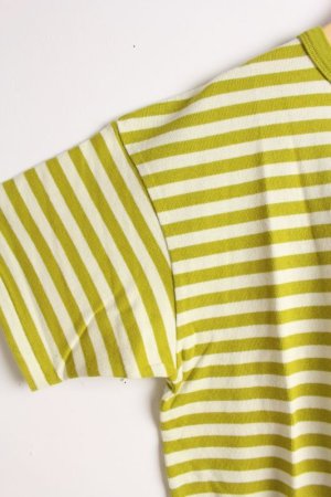 画像3: 40%off   DD*SNOOPY   ボーダーテンジク SNOOPY パイロット TEE BIG型 29;淡カーキ サイズ;140 (3)