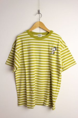 画像1: 30%off  　DD*SNOOPY  　ボーダーテンジク SNOOPY パイロット TEE　BIG型　29；淡カーキ (1)