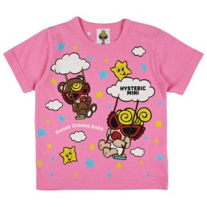 画像1: 2023春夏　MY FIRST HYSTERIC     MINI&TEDDY SWEET DREAMS BABY 半袖Tシャツ　　25；ピンク (1)