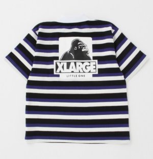 画像2: 40%off XLARGE KIDS  マルチボーダーポロシャツ  80;黒 (2)