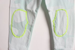 画像2: 50%off  フランキーグロウ  GARMENT DYE KNEE PATCH LEGGINGS カラー;MINT (2)