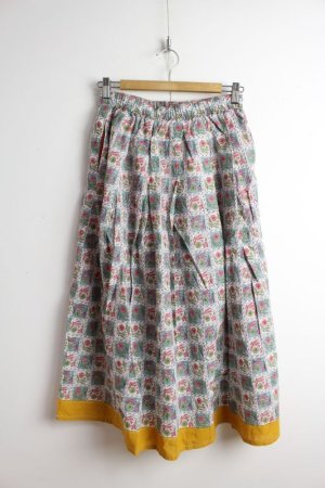 画像1: LILOU＋LILY 　BLOC PRINT SKIRT　GRAY　サイズ；38 (1)