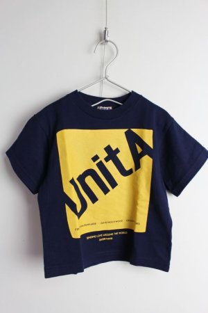 画像1: ☆　Denim dungaree UnitA　SQUARE　LOGO　TEE　4；紺 (1)