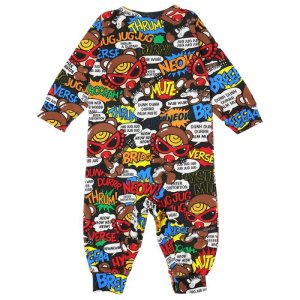 画像2: 2023春夏　MY FIRST HYSTERIC　[BLACK LABEL]TEDDY ROCKS総柄 長袖カバーオール　14；ブラック系　サイズ:F(70-80) (2)