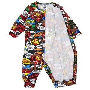 画像3: 2023春夏　MY FIRST HYSTERIC　[BLACK LABEL]TEDDY ROCKS総柄 長袖カバーオール　14；ブラック系　サイズ:F(70-80) (3)