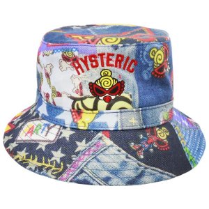 画像1: 30%off   Hystericmini　DENIM GEEK総柄 Viscotex ハット　49；インディゴ (1)