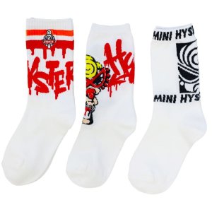 画像2: HystericMini TAGGING MINI&BOX LOGO 3Pソックス  00:ホワイト (2)