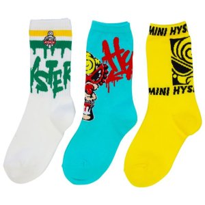 画像2: HystericMini　TAGGING MINI&BOX LOGO 3Pソックス　　90:マルチ (2)