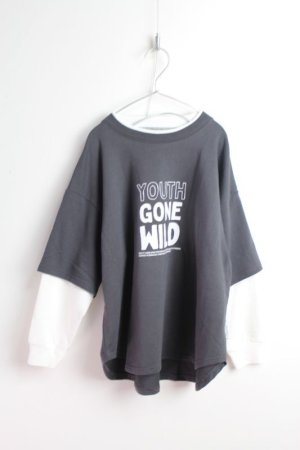 画像1: ハイキング　　youth long sleeve　050；black (1)