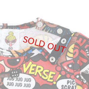 画像3: 　MY FIRST HYSTERIC　　TEDDY ROCKS総柄 長袖ロンパース　　サイズ:80   64：イエロー系 (3)