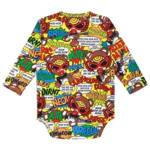 画像2: 　MY FIRST HYSTERIC　　TEDDY ROCKS総柄 長袖ロンパース　　サイズ:80   64：イエロー系 (2)