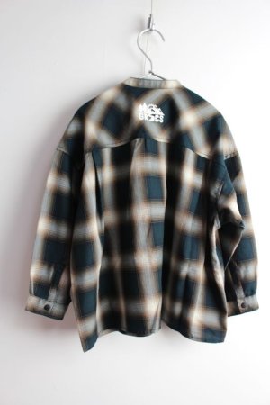 画像3: 40%off 2023秋冬　GC　チェックバンドカラー BIG シャツ　8；グリーン (3)