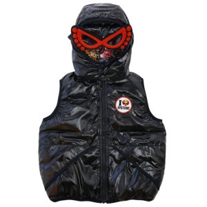 画像1: 30%OFF2023秋冬　　HystericMini　HYS MINI BADGE COLLECTION総柄 RVベスト　　10:ブラック (1)