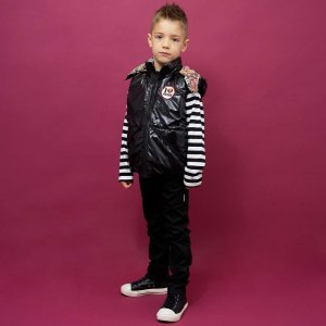 画像6: 30%OFF2023秋冬　　HystericMini　HYS MINI BADGE COLLECTION総柄 RVベスト　　10:ブラック (6)