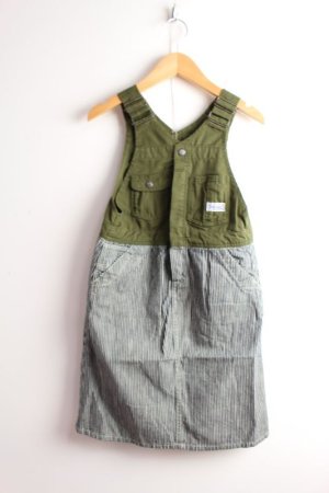 画像1: 40%off  2023秋冬　DENIMDUNGAREE　 	ヒッコリー JSK　4；紺 (1)