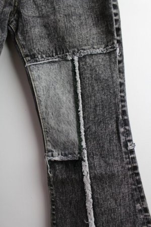 画像3: 50%off 2023秋冬　GTH　ブラックデニム フレア リメイク PN　17；チャコール　サイズ；02 (3)