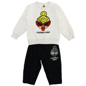 画像1: MY FIRST HYSTERIC MINI FACE ギミック カバーオール　16；オートミール　サイズ；FREE(70-80cm) (1)