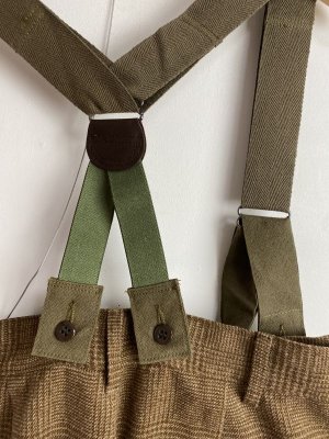 画像5: 50%off 2023秋冬　GTH　ツイーディー グレンチェック サスペンダー PN　　7；茶 (5)