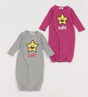 画像1: 30%off X-girl kids 　キラッキーモチーフカバーオール　　サイズ；50-70cm (1)