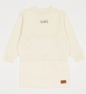 画像1: 30%off X-girl kids 　ニットプルオーバー＋スカートSET　05；アイボリー (1)