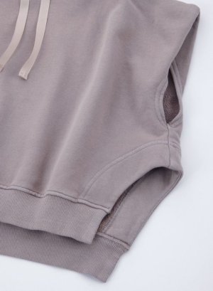 画像2: OCEAN&GROUND  モックネックワイドスウェットベスト  カラー;グレージュ (2)