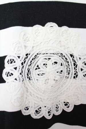 画像5: 50%off 2023秋冬　GTH　   ボーダー バックレースパッチ ラガーシャツ　　1；白　　サイズ；120 (5)