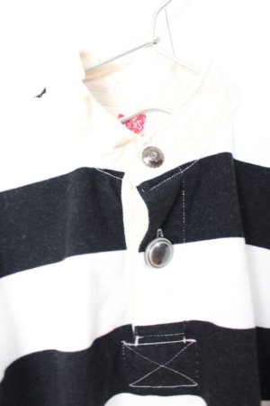 画像2: 50%off 2023秋冬　GTH　   ボーダー バックレースパッチ ラガーシャツ　　1；白　　サイズ；120 (2)