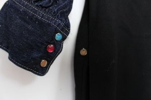 画像4: 50%off 2023秋冬 GTH   ビンテージウラケ デニムバルーンソデ OP   2;黒 (4)
