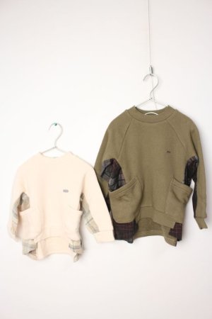 画像4: 40%off 2023秋冬 FITH   ローゲージウラケ チェックキリカエ L/S スウェット  9;カーキ (4)