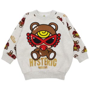 画像1:  MY FIRST HYSTERIC　TEDDY MINI ラグラン 裏毛トレーナー　　16；ライトグレー (1)