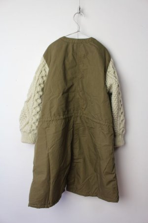 画像7: 50%off  　DENIMDUNGAREE　  CNウェザー ソデニット ドッキング コート　　9；カーキ　サイズ；130 (7)