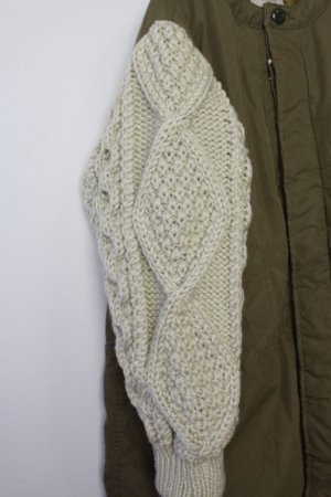 画像4: 50%off  　DENIMDUNGAREE　  CNウェザー ソデニット ドッキング コート　　9；カーキ　サイズ；130 (4)