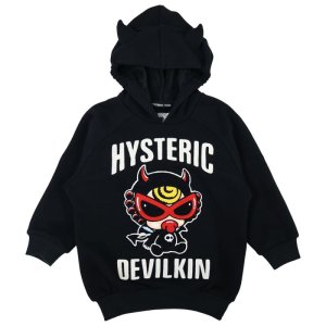 画像1: MY FIRST HYSTERIC　DEVILKIN ベア裏毛 刺繍パーカー   10；ブラック (1)