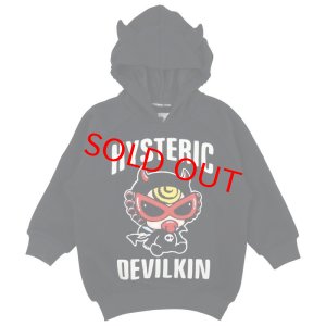 画像1: MY FIRST HYSTERIC　DEVILKIN ベア裏毛 刺繍パーカー   10；ブラック (1)