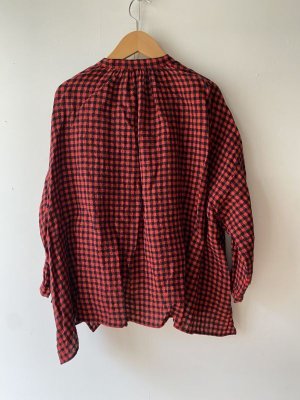 画像3: 30%off  VC    リネンウールチェックブラウス　　カラー:RED×NAVY  サイズ:FREE (3)