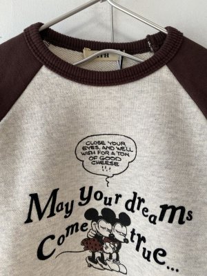 画像2: 40%off　FITH  　  ウラケ ミッキー&ミニーラグラン L/Sスウェット  7:茶 (2)