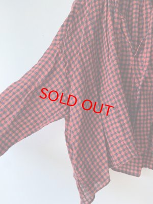 画像4: 30%off  VC    リネンウールチェックブラウス　　カラー:RED×NAVY  サイズ:FREE (4)