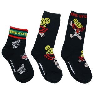 画像2: Hystericmini STANDARD MINI&BOX LOGO 3Pソックス  10:ブラック (2)